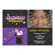 Magician's Rabbit Birthday Party Invitation
