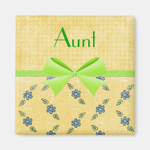 Magnet-Aunt-Green Ribbon