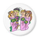 Magnet: Bridesmaids in Pink 