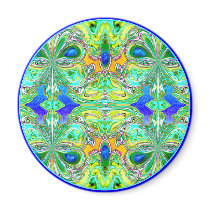 Magnet: "Green Butterflies with Blue Gemstones"