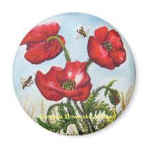 Magnet,,Mohnblumen,, Kühlschrankmagnete