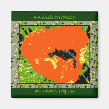 Magnet - Oriental Poppy Shine Abstract