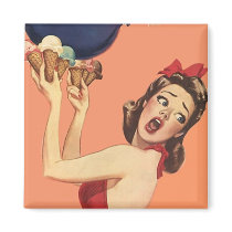 Magnet ~ RETRO Surprised Shocked Party Girl