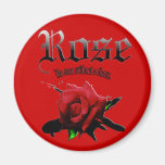 Magnet rose & ink brush