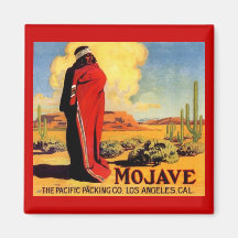 MAGNET VINTAGE MOHAVE INDIAN ADVERTISING CRATE LBL