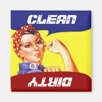 Magnet Vintage Rosie the Riveter Dish washer Flip magnets