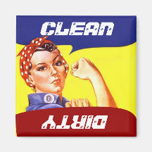 Magnet Vintage Rosie the Riveter Dish washer Flip
