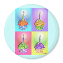 Magnets - Birthday Cupcakes