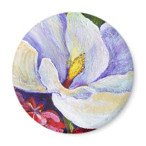 Magnolia & Azaleas Round Magnet