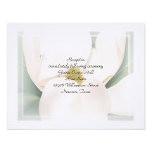 Magnolia Wedding Reception Card Invitation