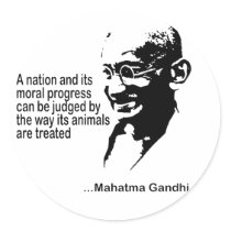Mahatma Gandhi Animal Rights Stickers