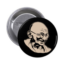 Mahatma Gandhi Portrait Button