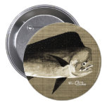 Mahi-Mahi Vintage Black & White Button