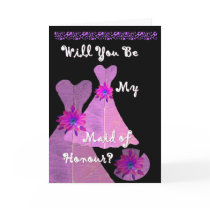 MAID OF HONOR  Invitation PINK  Gown