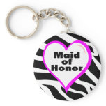 Maid Of Honor (Zebra Stripes) Key Chains