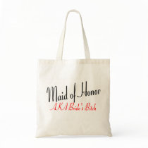 Maid Of Honour (AKA Bride's Bitch Red) Canvas Bags