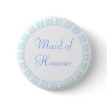 Maid of Honour Blue Flowers I.D. Button