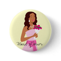 Maid Of Honour Pink Wedding Gown Button