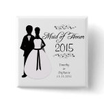 Maid of honour swirls wedding favour pinback butto buttons