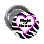 Maid Of Honour (Zebra Stripes) Pinback Button