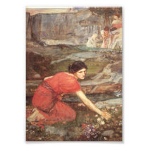 Maiden Picking Flowers by a Stream