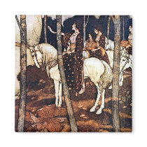 Maidens on White Horses, Dulac Illustration Magnet
