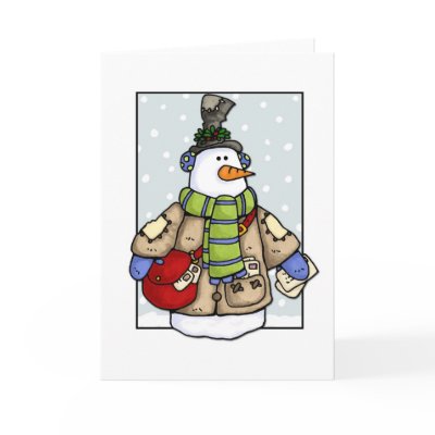 mail delivery snowman greeting card by cfkaatje