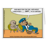 Mail Dog In Therapy Funny Offbeat Cartoon Gifts cards