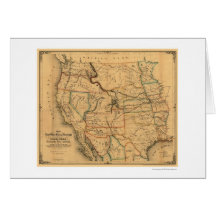 Mail Route Railroad Map 1859 Greeting Card