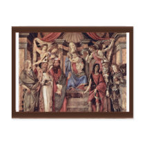 Main Altarpiece Plate: Enthroned Madonna Four Post Card