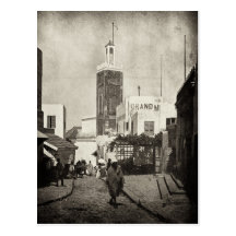 Main street in Tangier, Morocco, 1898 Postcard
