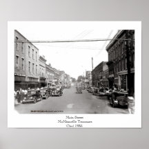 Main Street McMinnville Tennessee Circa 1935 Posters