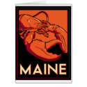 Maine art deco retro travel poster cards