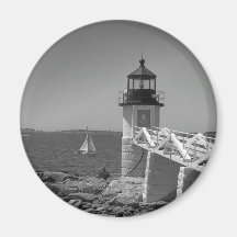 Maine_Black+White_7 Fridge Magnet