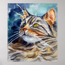 Maine Coon Cat wall Poster Print