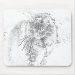 Maine Coon Outline Mouse Pad