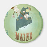 Maine State Map – Green Fridge Magnets