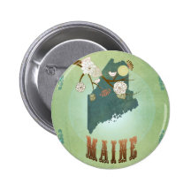 Maine State Map – Green Pins