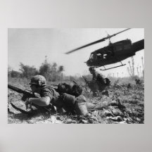 Major Crandall's UH-1D Helicopter in Vietnam War Print