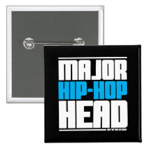 Major Hip Hop Head Lite Blue Pin