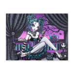 Makayla Adorable Faerie Tea Party Fantasy Postcard