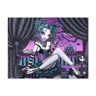 Makayla Adorable Faerie Tea Party Fantasy Postcard by mykajelina