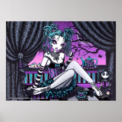"Makayla" Gothic Fairy Tea Party Poster by mykajelina