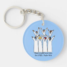 Make A Joyful Noise Christian Choir Key Chain