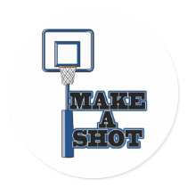 make a shot basetball net round sticker