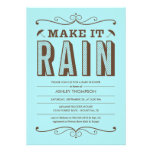 Make it Rain Blue Baby Shower Invitations