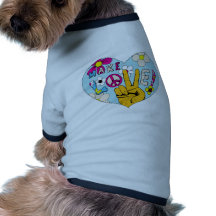 Make Love Not War ~ 60s Hippie Peace Sign Doggie Tee Shirt