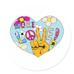 Make Love Not War ~ 60s Hippie Peace Sign stickers