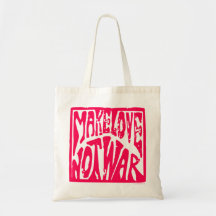 Make Love, Not War - Hippie Design for Peace Bag
