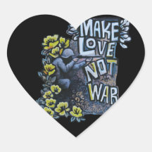 Make Love, Not War: Propaganda Products Heart Sticker